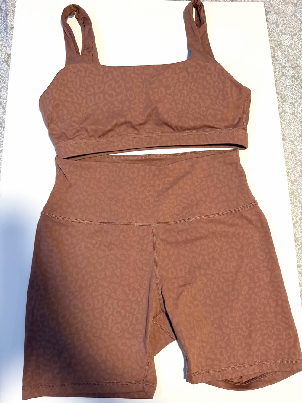 Dusty Rose Pop Flex Cheetah Print Two Piece set size L